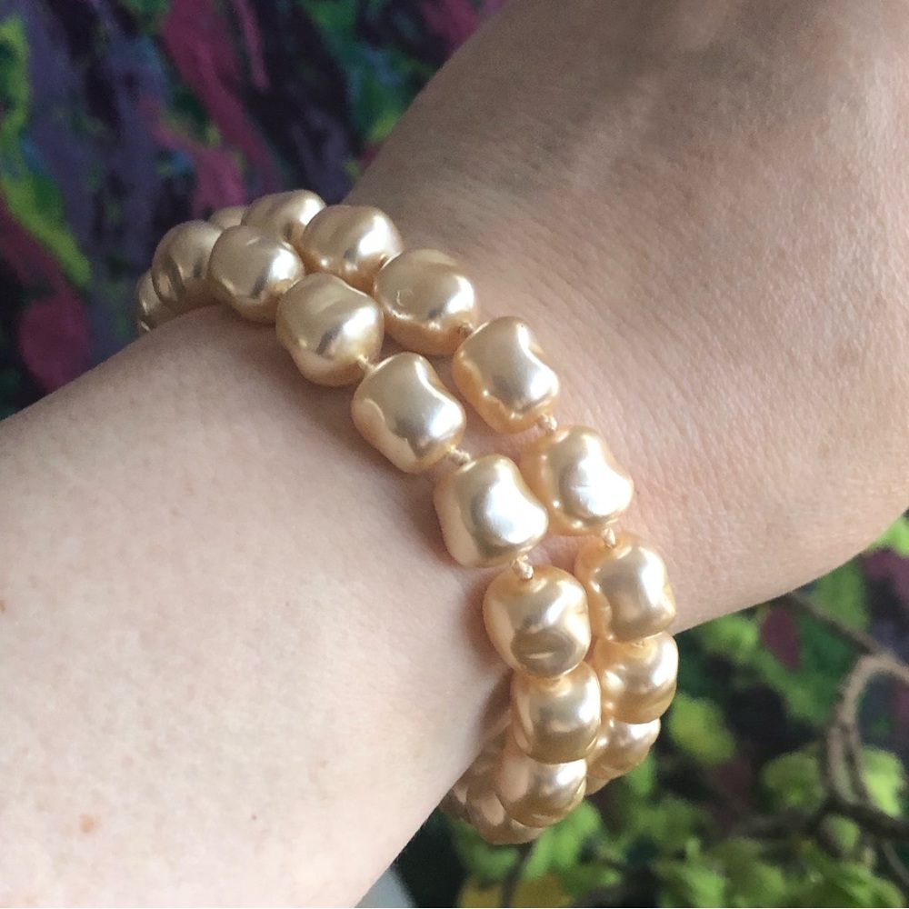 Madewell double strand cream faux pearl bracelet